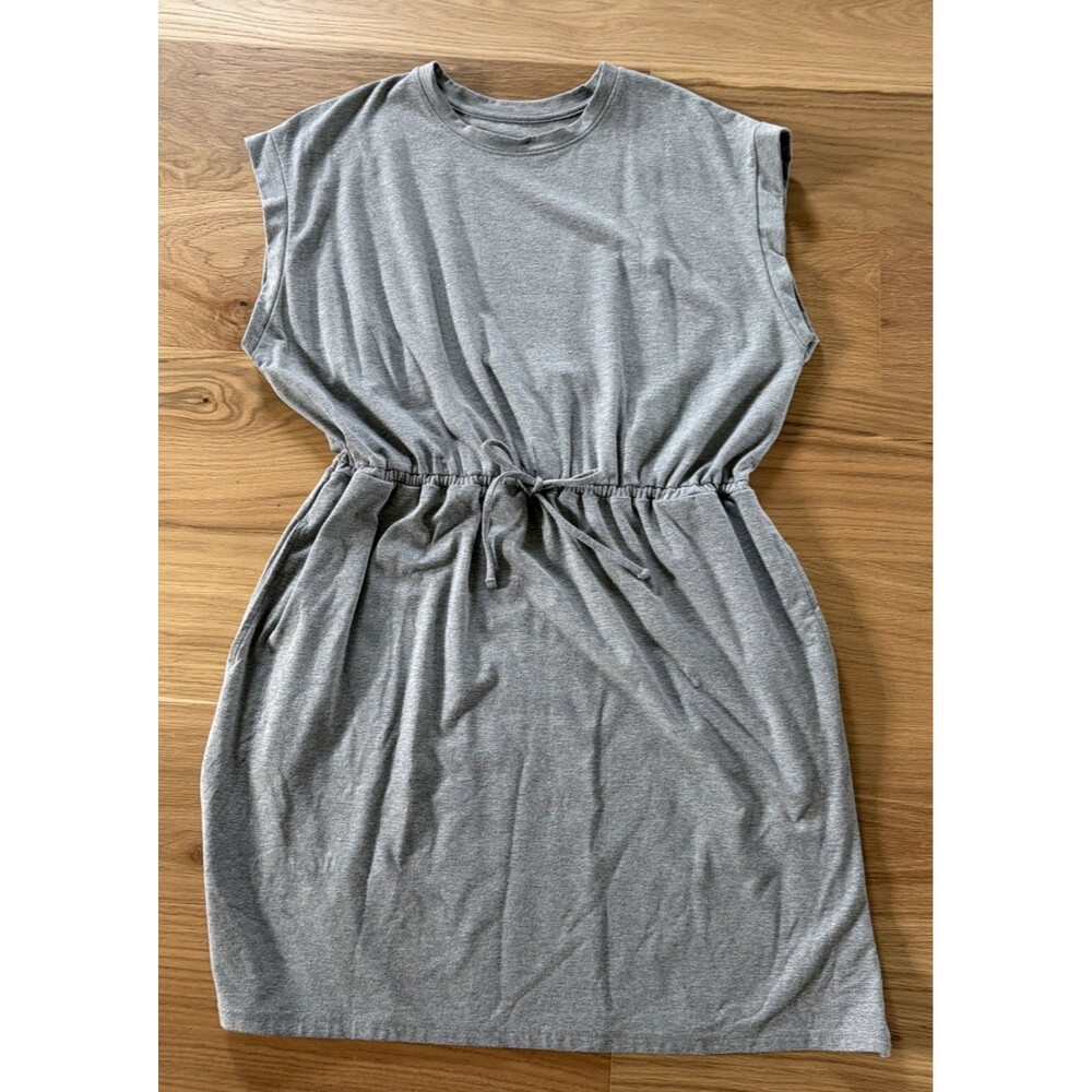 A New Day Womens Sleeveless Elastic Waist Dress XL Gray Everyday Casual Preppy